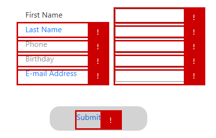 Screenshot of Accessibility Insights for Web, showing a fixed First Name label.