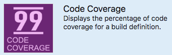 A screenshot of Visual Studio Marketplace showing the Code Coverage widget card.