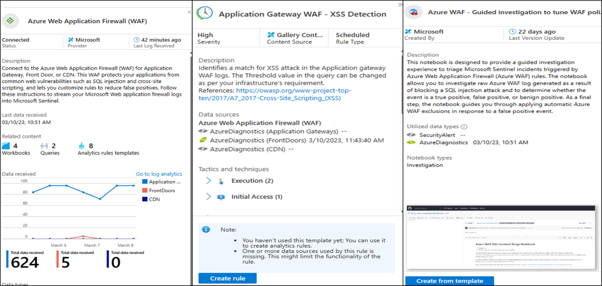 Screenshot showing Sentinel WAF settings.