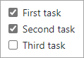 A GitHub task list.