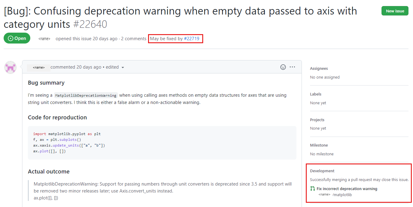 Screenshot showing a pull request linked to an issue.