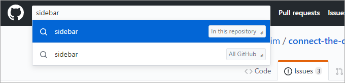 A screenshot of a search across GitHub.