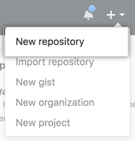 Screenshot of new repository creation.
