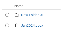Screenshot of the new folder in the Container.