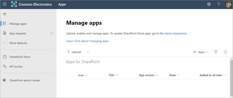 Screenshot of the modern app catalog.