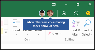 When coauthoring a document, all users can see who else is coauthoring
