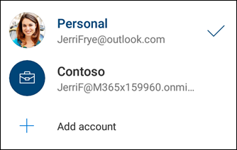 In the OneDrive mobile app, users can add their work or school account and easily switch between accounts