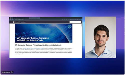 Screenshot of the Side-by-side presenter mode in Microsoft Teams meetings.