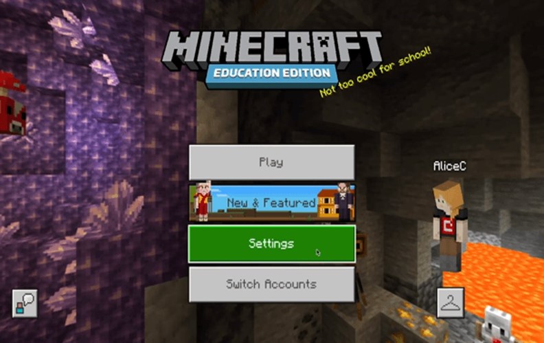 Screenshot of Minecraft Education sign-in screen.