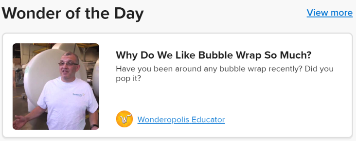 Screenshot of Wonder of the Day: Why Do We Like Bubble Wrap So Much.