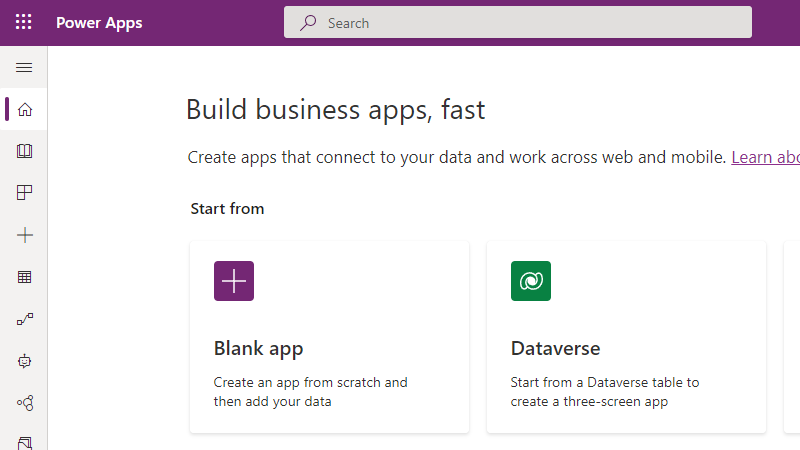 Screenshot of Building Apps Fast in Power Apps.