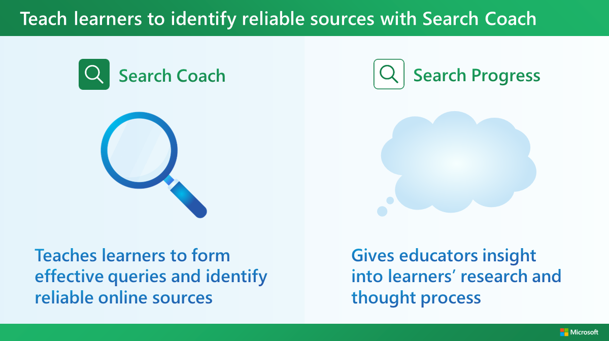Infographic on Search Coach and Search Progress features. Select the following link for the accessible PDF version.