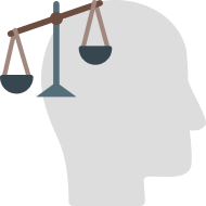 Graphic of a human head illustrating responsible decision making.