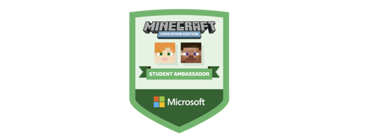 Illustration of the Minecraft Student Ambassador badge.
