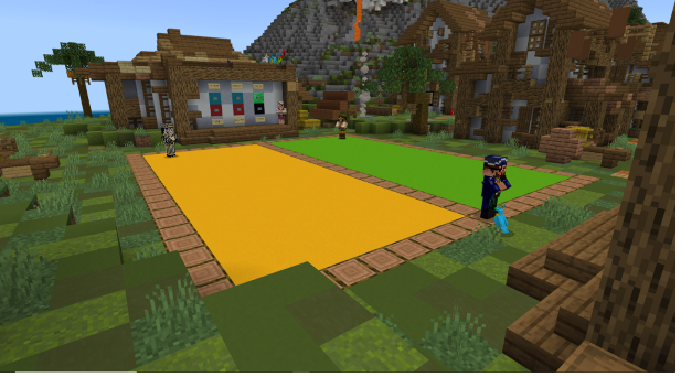 Screenshot of a field in Minecraft.
