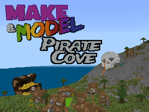 Screenshot of Make & Model pirate cove title screen.