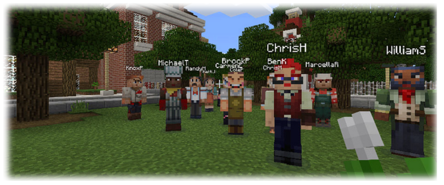 Screenshot of Minecraft non player characters.
