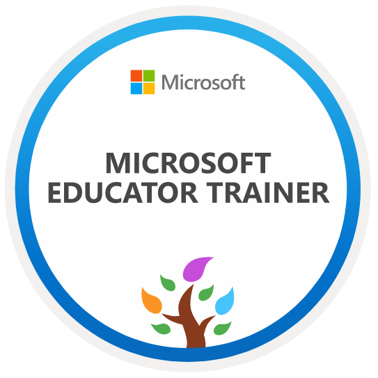 Screenshot of the Microsoft Educator Trainer badge awarded to Microsoft Educator Trainers.