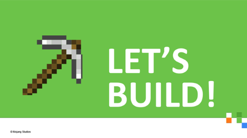 Illustration of a header graphic with text that reads: Let's build.