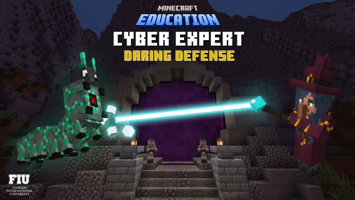 Screenshot of Minecraft Education Cyber Expert map.