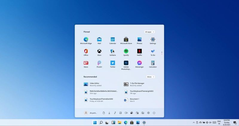 Screenshot shows Windows 11 Start menu