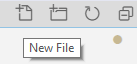 Screenshot of the create new file button.