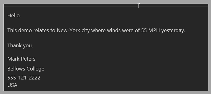 Screenshot of the email content without a URL.