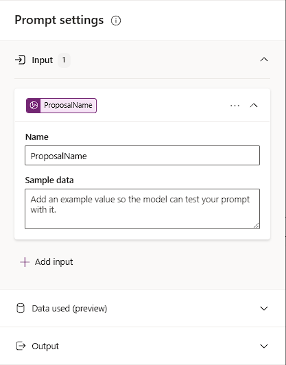 Screenshot of the prompt settings.