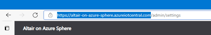 Screenshot that shows how to copy the Azure IoT Central URL.