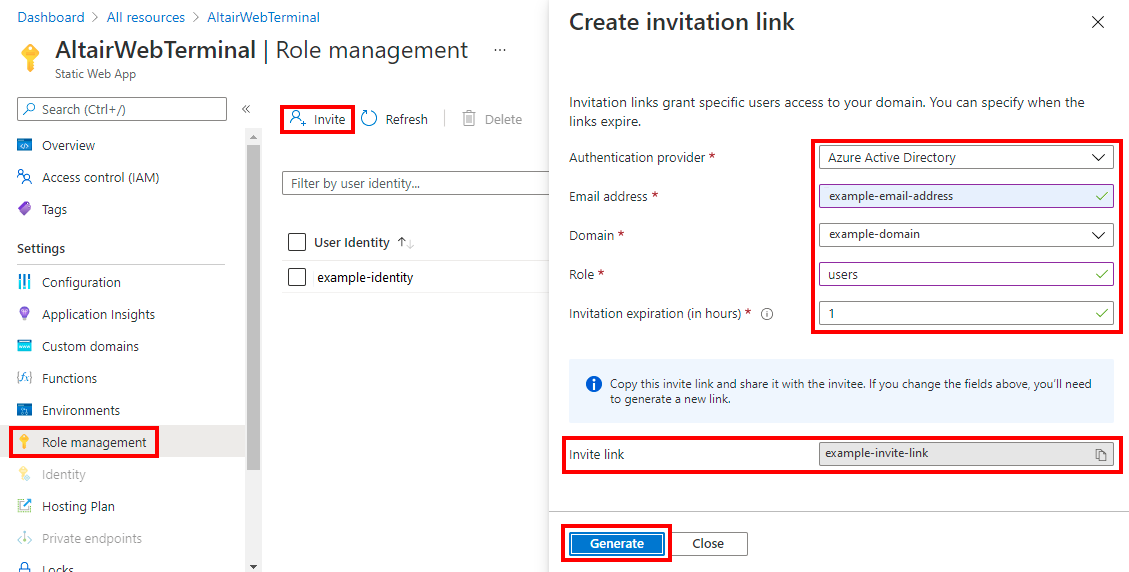 Screenshot that shows how to copy the invite link.