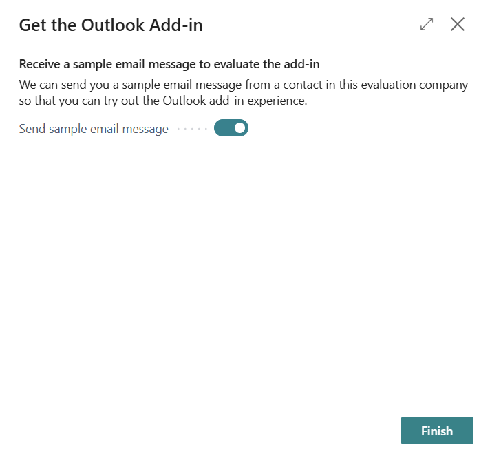 Screenshot of the Receive sample email message.
