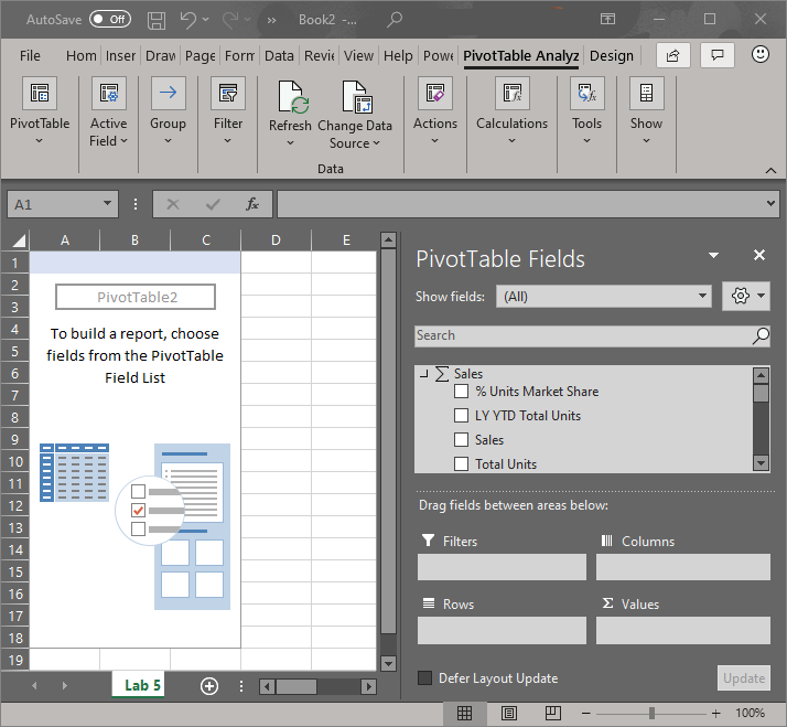 Screenshot of data exported from a report to an Excel workbook.