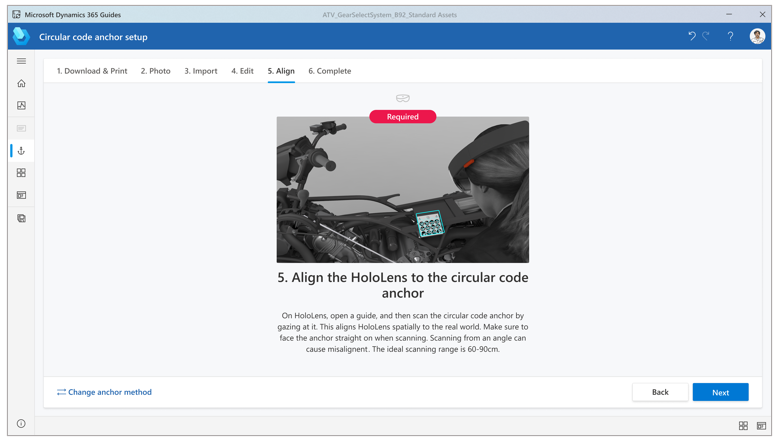 Screenshot of the Align HoloLens feature.