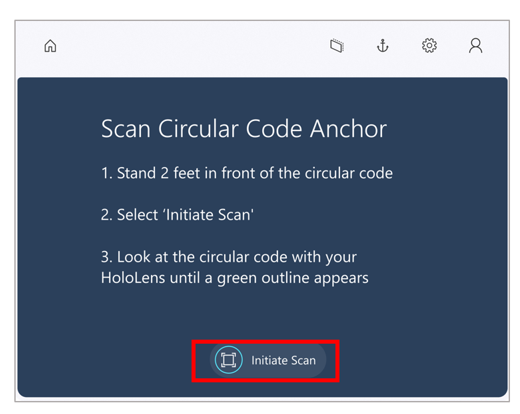 Screenshot of the Initiate Scan button on the Scan Circular Code Anchor page.
