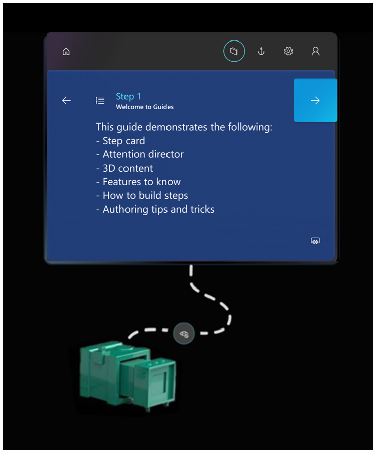 Screenshot of the Holographic dotted line.