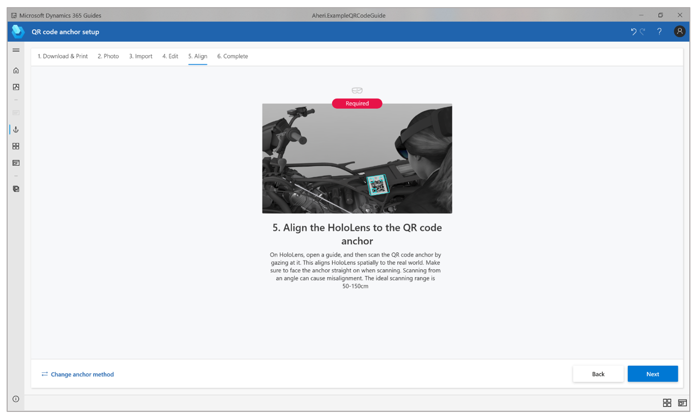 Screenshot of the Align HoloLens feature.