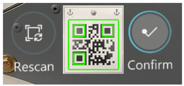 Screenshot of the aligning with the QR code anchor.