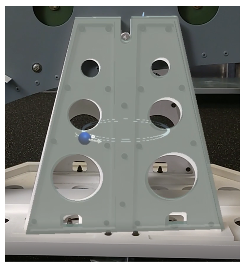 Photo of rotating a holographic digital anchor.