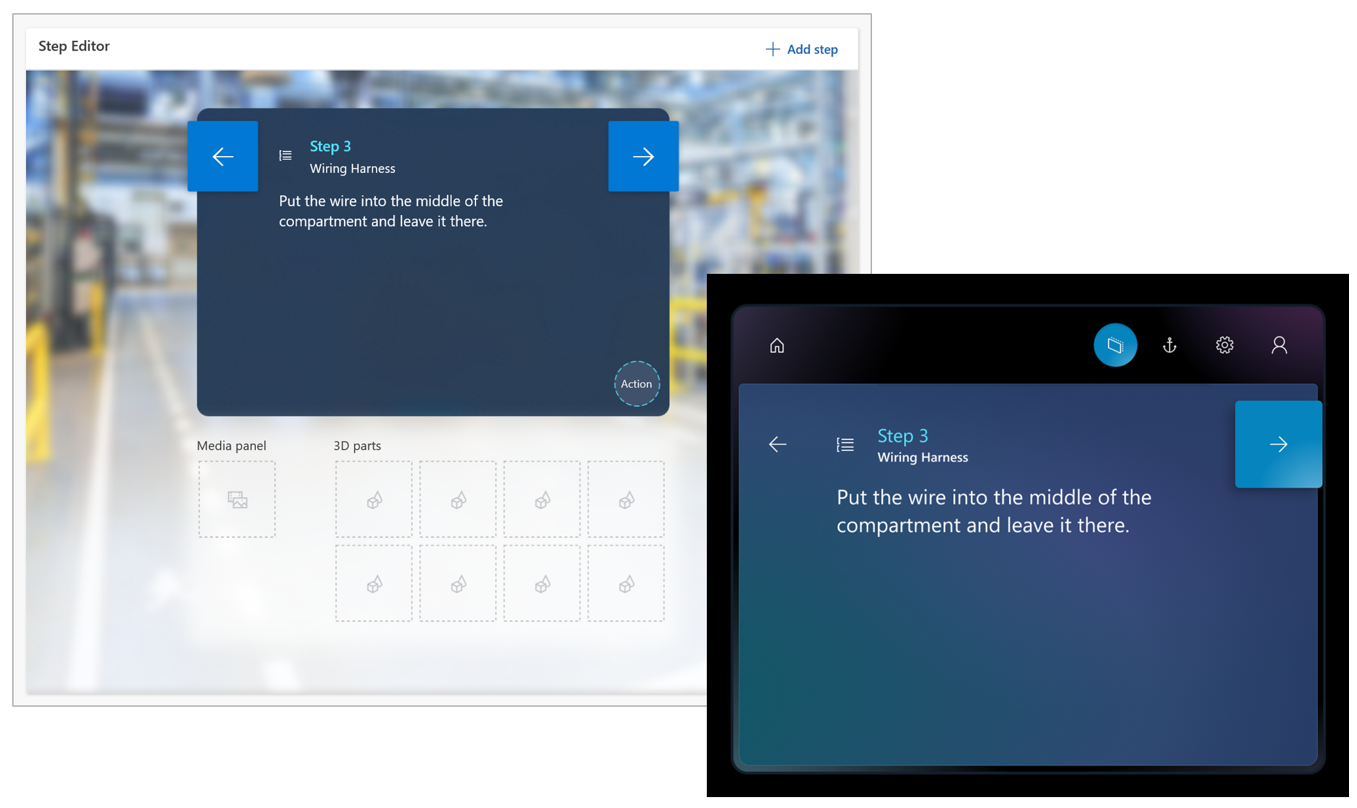 Screenshot of the Step Editor and Step card.