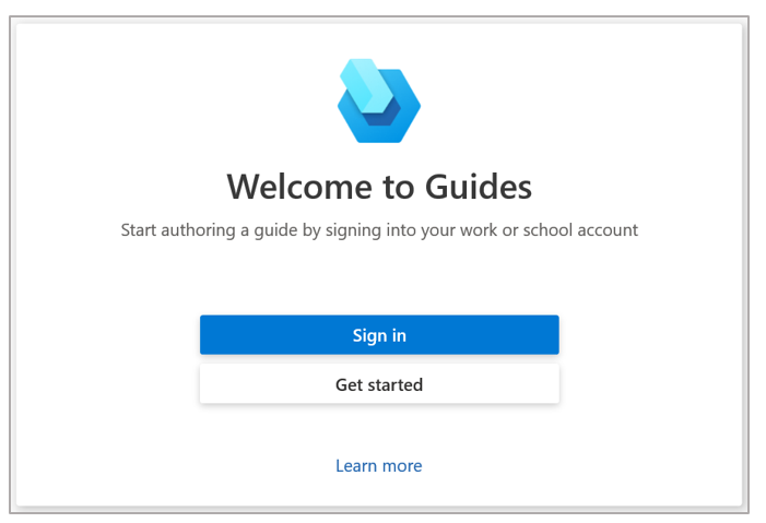  Screenshot of the Welcome to Guides page.