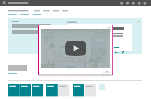 Screenshot of a video player inside Business Central, started from the checklist.