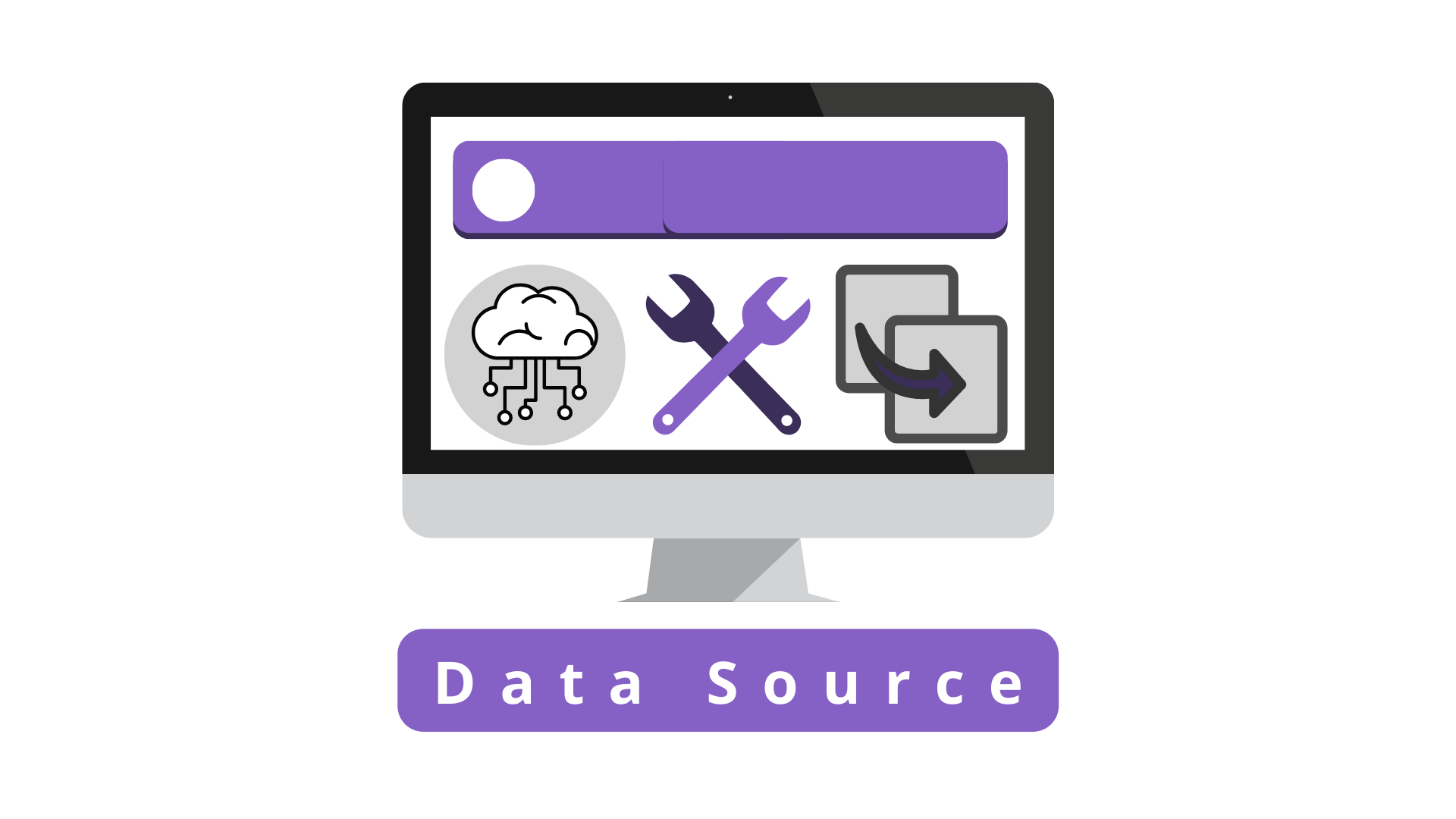 Diagram showing a data source app to build for your solution.