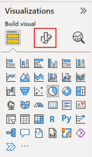 Screenshot that shows the Format icon selected in the Visualizations pane.