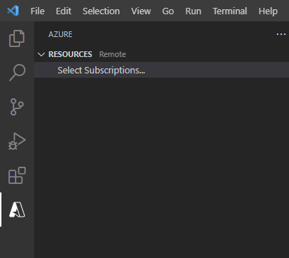 Screenshot of the Azure explorer in Visual Studio Code.