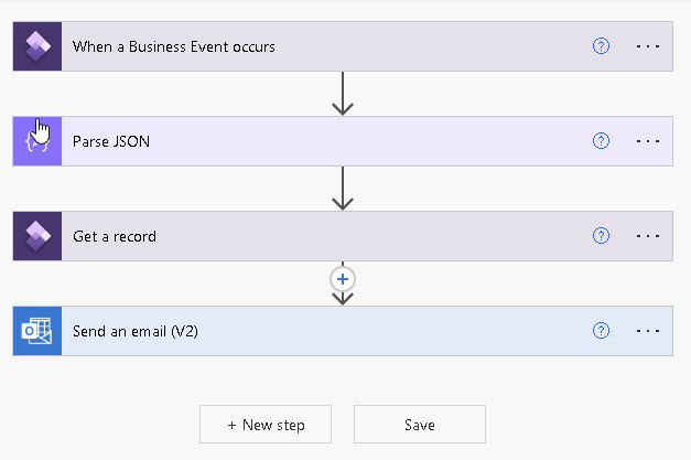 Screenshot showing the Power Automate flow.