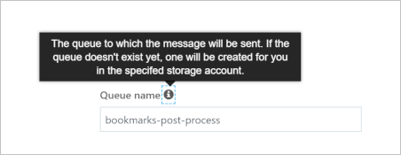 Screenshot showing message that the queue will be auto-created.