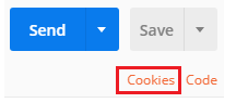 Screenshot of Cookies link under Send button.
