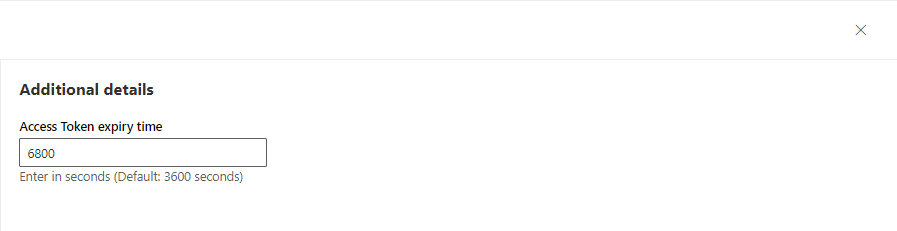 Screenshot of the acess token expiry time.