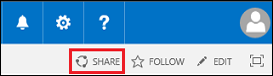 Screenshot of the Share button in SharePoint.