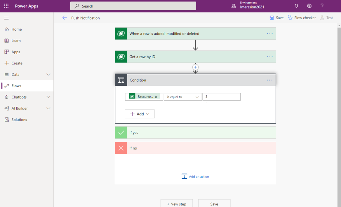 Screenshot of the condition where Resource type is equal to 3.